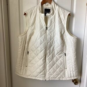 RELATIVITY: cream color quilted thin puffer vest 3X